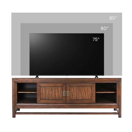 74' TV Stand Console, For TVs up to 85 inches, No Assembly Required, Two-Tone Finish - sold by Home Elegance USA