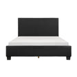 Contemporary Design Full Platform Bed 1pc Black Faux Leather Upholstery Bedroom Furniture