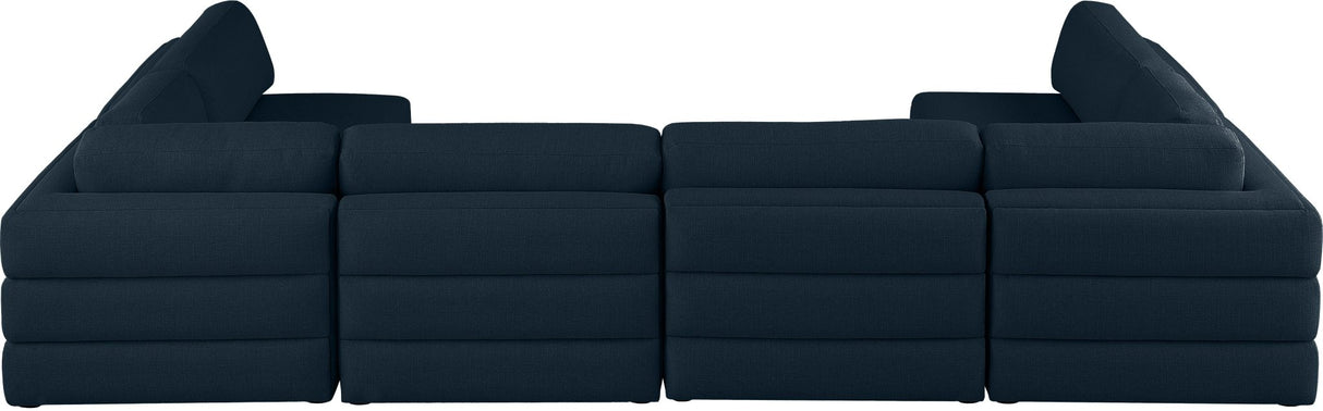 Beckham - Modular Sectional 6 Piece - Navy - Fabric | Home Elegance USA