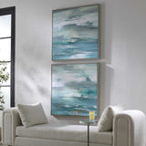 Tranquil State Of Mind Framed Canvases (Set of 2) - Blue by Uttermost - View 3