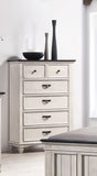 Beautiful Farmhouse Two-Tone Finish 1Pc Chest Storage Drawers Bedroom Furniture Black Nickel Hardware