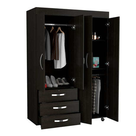 Mobile Armoire Velvet, Bedroom, Black - sold by Home Elegance USA