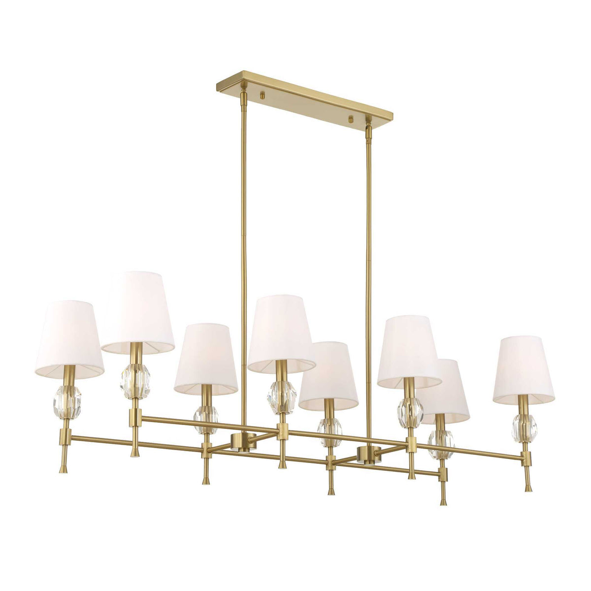 Arques 8 Light Linear Chandelier White / Gold - Gold / White by Uttermost - View 13