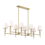 Arques 8 Light Linear Chandelier White / Gold - Gold / White by Uttermost - View 13