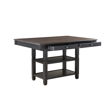 7 Piece Counter Height Table Set In Natural And Black | Homelegance - sold by Home Elegance USA