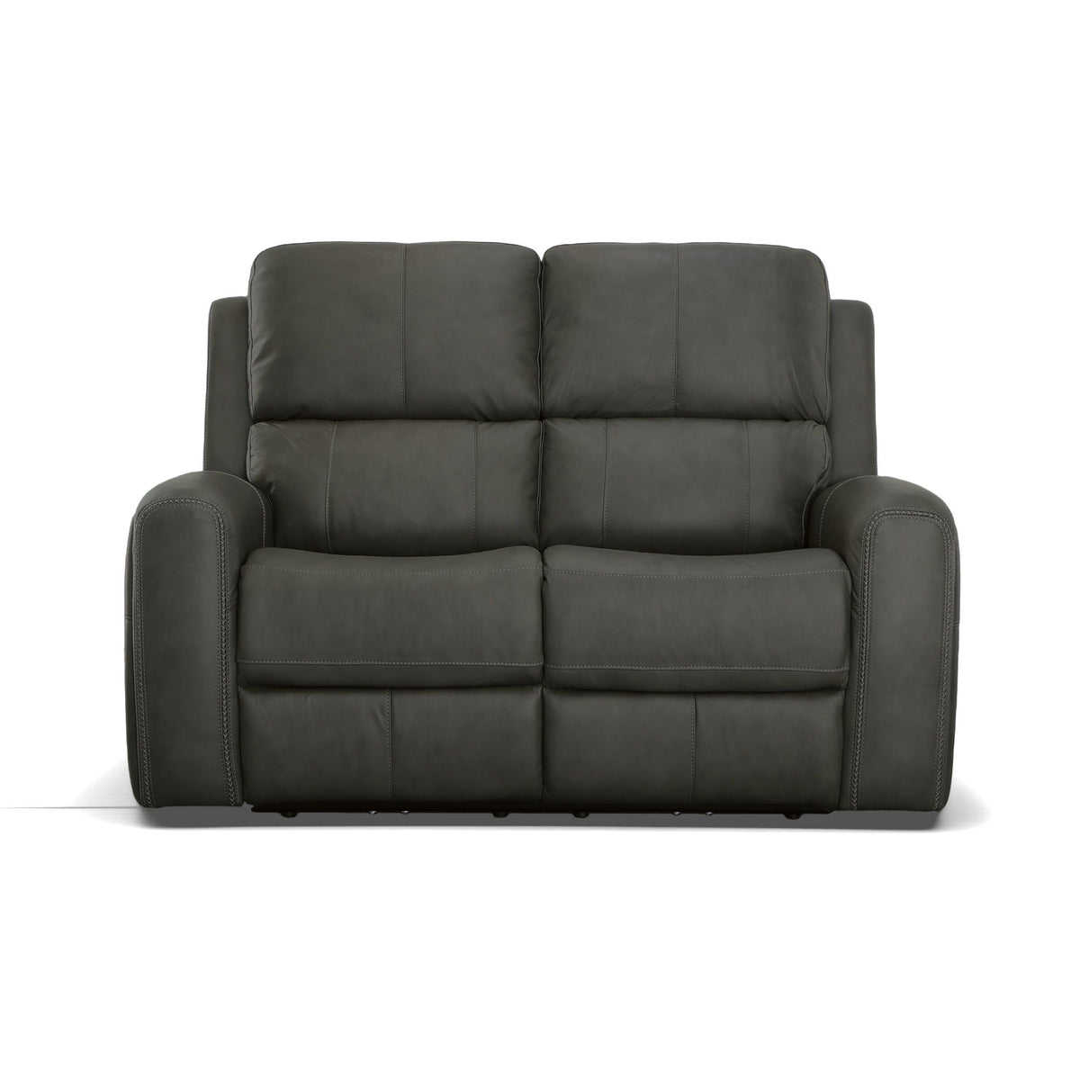 Linden Power Reclining Loveseat With Power Headrests & Lumbar - Charcoal | Flexsteel