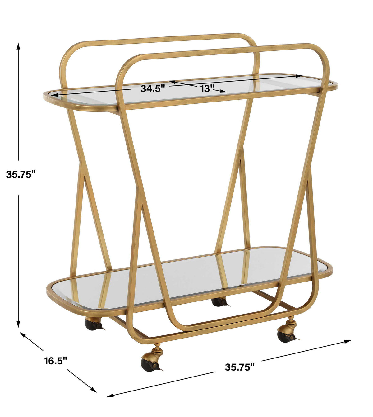 Swain Brass Serving Cart - Bronze by Uttermost - View 7