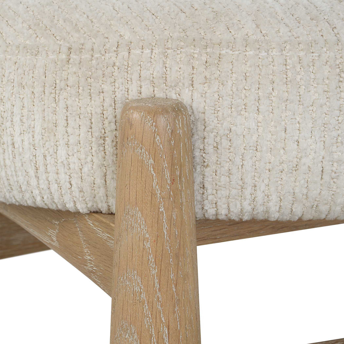 Acrobat Off-White Small Bench - Light Brown / White by Uttermost - View 5