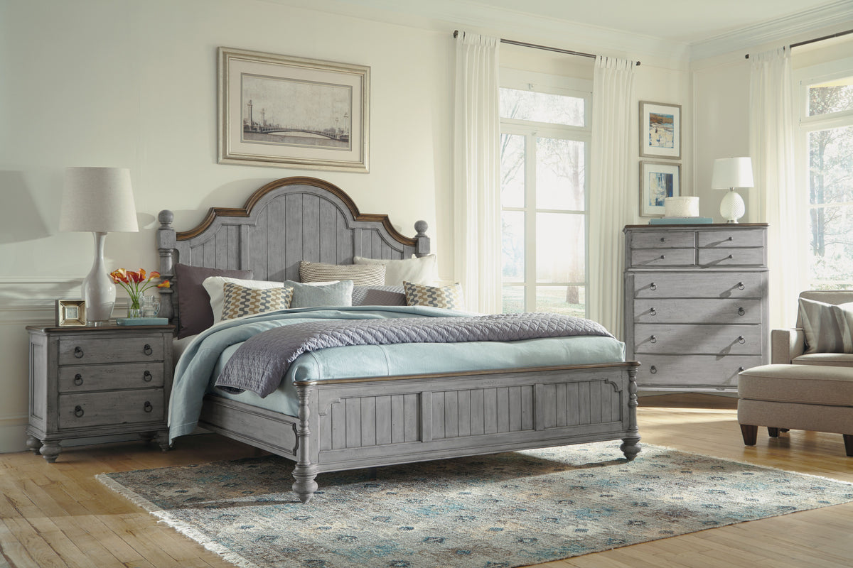 Plymouth King Poster Bed - Gray | Flexsteel
