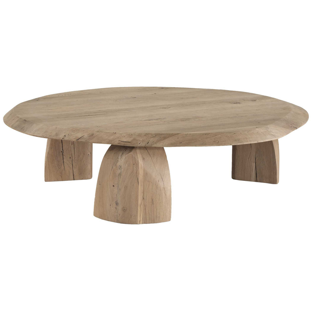 Tiernan Reclaimed Oak Round Coffee Table Woodtone - Light Brown by Uttermost - View 5