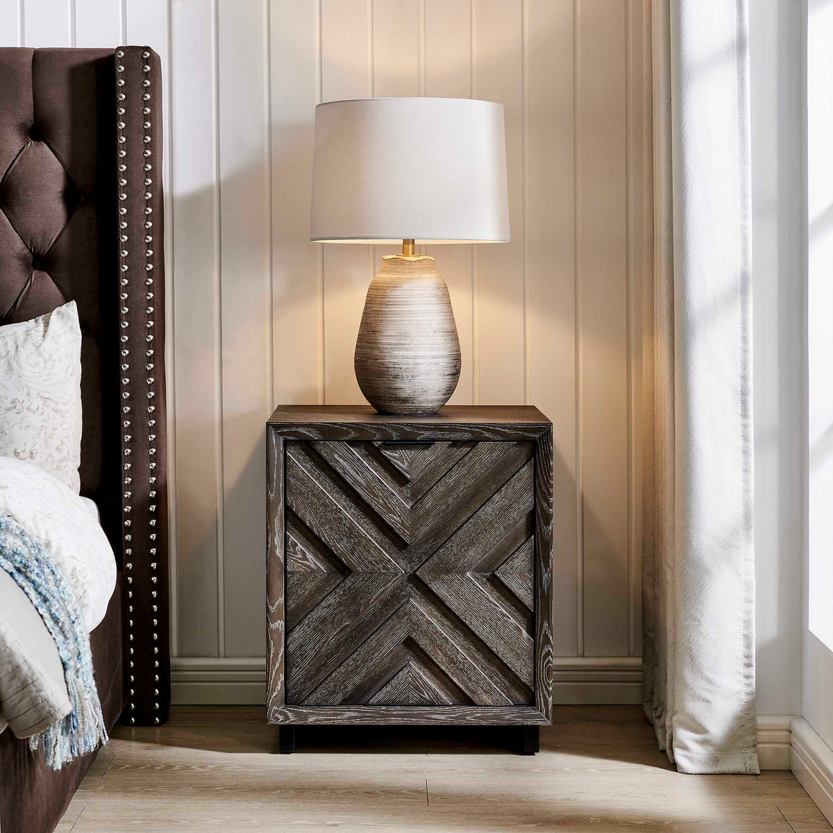 Barrett Oak Cabinet Dark Charcoal - Black by Uttermost - View 2