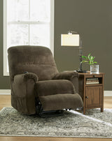 Ashley Chocolate Shadowboxer Power Lift Recliner - Chenille | Home Elegance USA