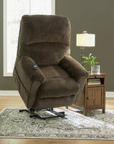 Ashley Chocolate Shadowboxer Power Lift Recliner - Chenille | Home Elegance USA