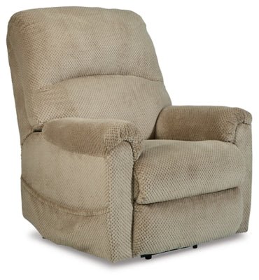 Ashley Toast Shadowboxer Power Lift Recliner - Chenille | Home Elegance USA