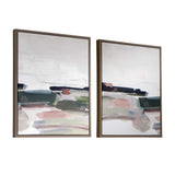 Just Peaking Framed Abstract Prints (Set of 2) Black / Gray / Green / Pink / Purple / White - Gray / Pink by Uttermost - View 3