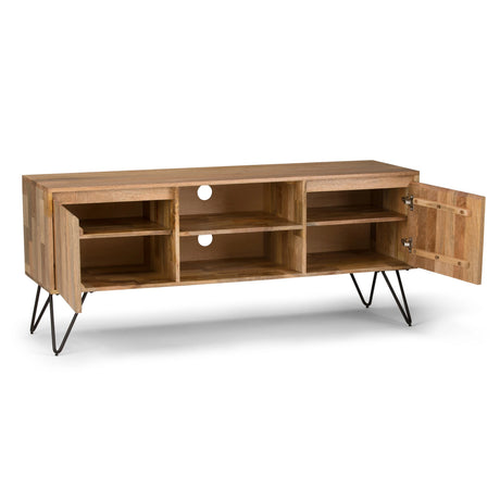 Hunter 60 inch Wide Solid Mango Wood TV Stand in Natural For TVs up to 65 inches - sold by Home Elegance USA