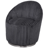 Crue Fabric Swivel Chair - Dark Gray by Uttermost - View 4