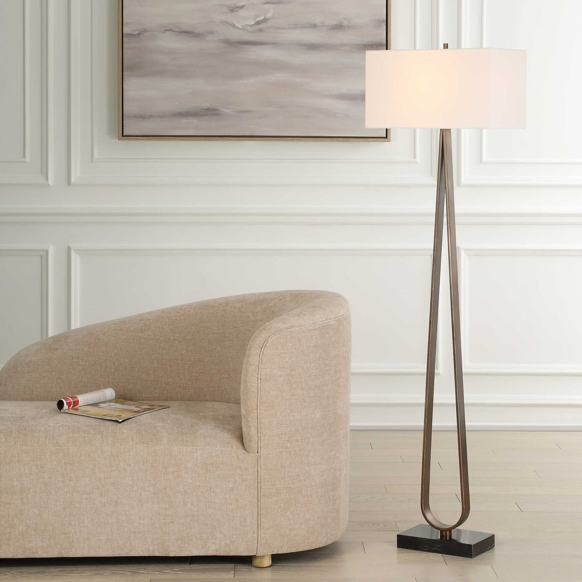 Galloway Minimalist Floor Lamp - Bronze / Black by Uttermost - View 2