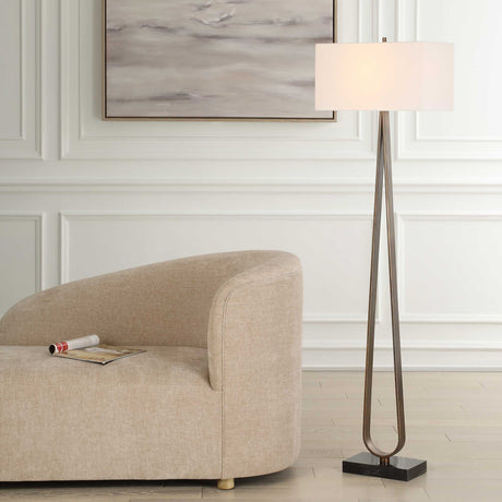Galloway Minimalist Floor Lamp - Bronze / Black by Uttermost - View 2