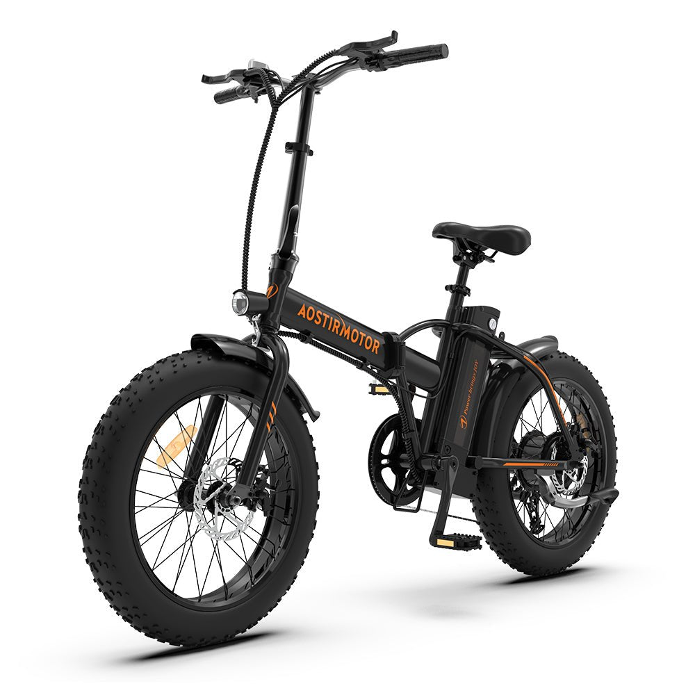 AOSTIRMOTOR Folding Electric Bike Ebike Bicycle 500W Motor 20" Fat Tire With 36V/13Ah Li - Battery Beach Snow Bicycle A20 - 20211221A20B - Home Elegance USA - 12