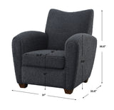 Teddy Slate Accent Chair - Dark Gray by Uttermost - View 10