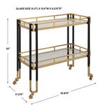 Kentmore Modern Bar Cart - Gold / Black by Uttermost - View 7