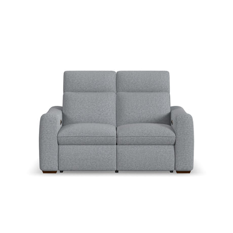 Ava Power Reclining Loveseat With Power Headrest & Lumbar - Stonewash | Flexsteel