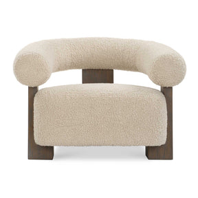 Lennox Shearling Accent Chair Beige / Brown - Beige / Dark Brown by Uttermost - View 1