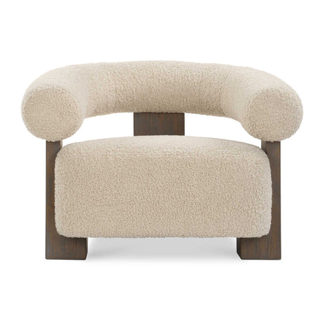 Lennox Shearling Accent Chair Beige / Brown - Beige / Dark Brown by Uttermost - View 1