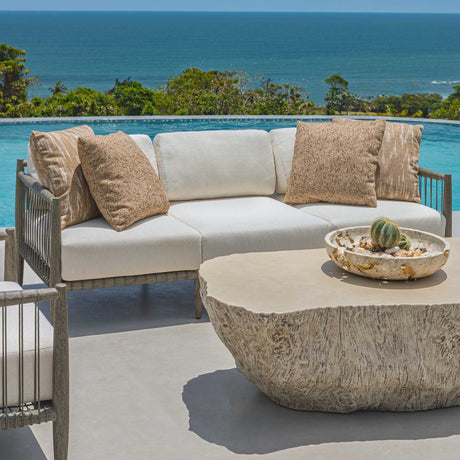 Borneo Outdoor Sofa Brown / Oyster White - White / Dark Brown by Uttermost - View 5