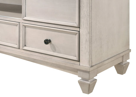 1pc Two-Tone Antique Finish 3 Drawers 2 Sliding Door Knob Pull Handle Vintage-inspired Metal Hardware Entertainment Console TV Stand - sold by Home Elegance USA