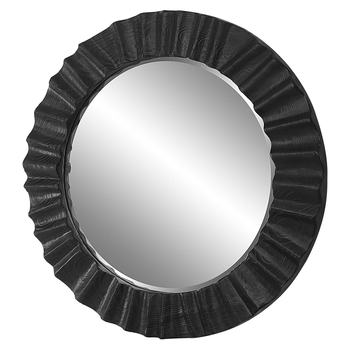 Caribou Round Mirror - Black by Uttermost - View 4