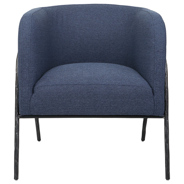Jacobsen Barrel Chair Denim - Blue by Uttermost - View 1