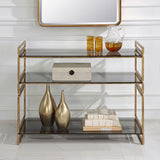 Stacked Up Glass Console Table - Gray by Uttermost - View 2