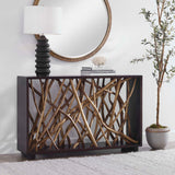 Teak Maze Console Table - Dark Brown / Light Brown by Uttermost - View 3