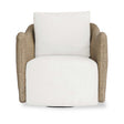 Sunset Outdoor Swivel Lounge Chair Oatmeal / Oyster White - Light Brown / White by Uttermost - View 1