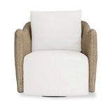 Sunset Outdoor Swivel Lounge Chair Oatmeal / Oyster White - Light Brown / White by Uttermost - View 1