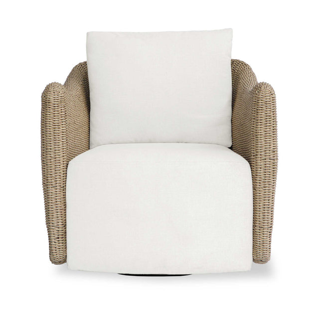 Sunset Outdoor Swivel Lounge Chair Oatmeal / Oyster White - Light Brown / White by Uttermost - View 1