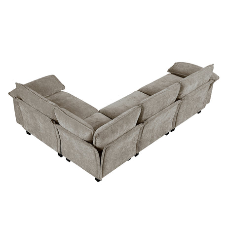 Modern Contemporary 4-Piece Modular Sectional Plush Comfort Chenille Upholstery Living Room Furniture Durable Plywood - sold by Home Elegance USA