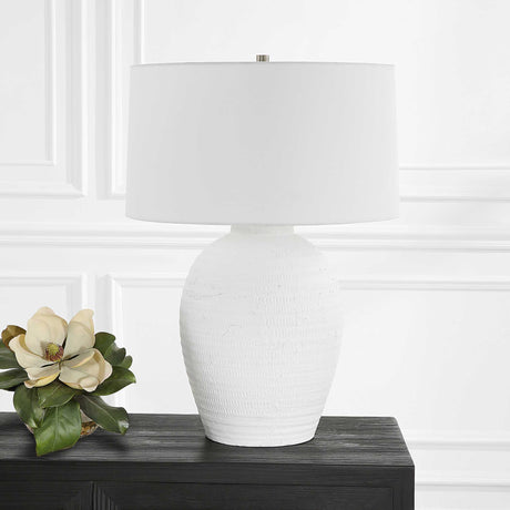 Reyna Chalk Table Lamp - White by Uttermost - View 3