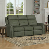 Felix Power Reclining Sofa With Power Headrest, Lumbar, Heat & Massage - Forest Green | Flexsteel