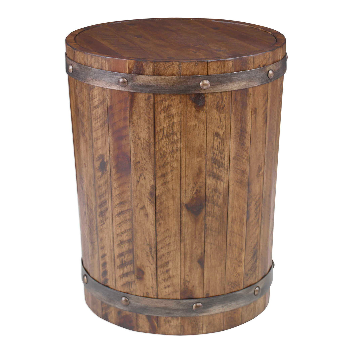 Ceylon Wine Barrel Side Table - Dark Brown by Uttermost - View 1