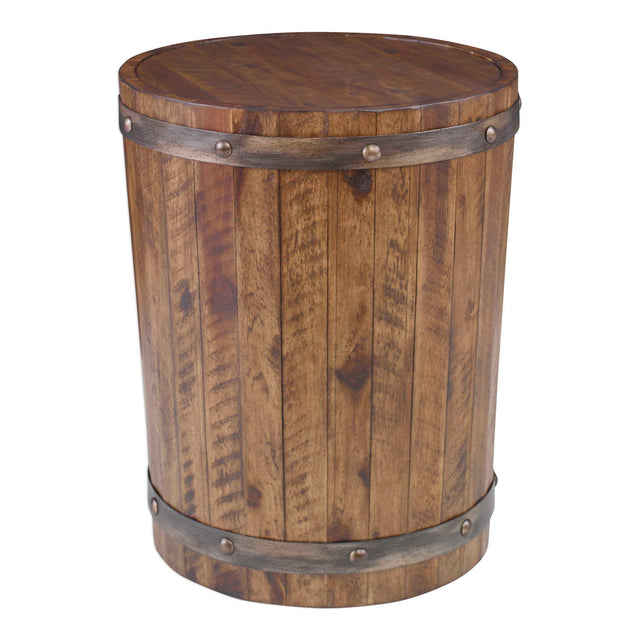 Ceylon Wine Barrel Side Table - Dark Brown by Uttermost - View 1