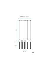 Acrylic Cylinder Chandelier // 5 Light  | Finesse