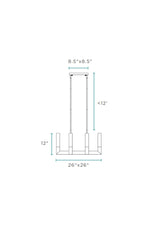 8 Light Square Crystal Dianyi LED Chandelier // Silver  | Finesse -  Home Elegance USA
