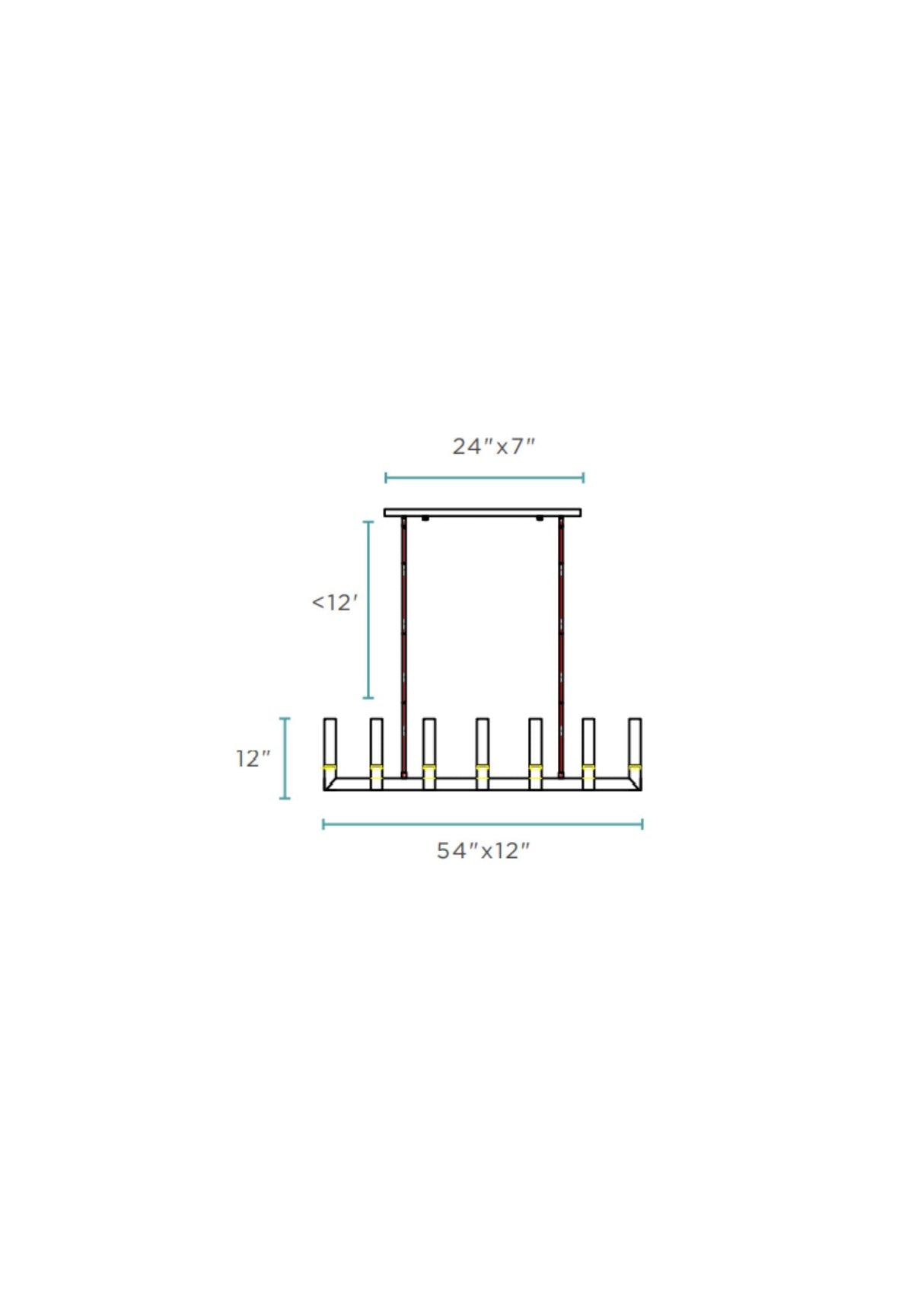 12 Light Rectangular Crystal Dianyi LED Chandelier // Silver  | Finesse -  Home Elegance USA