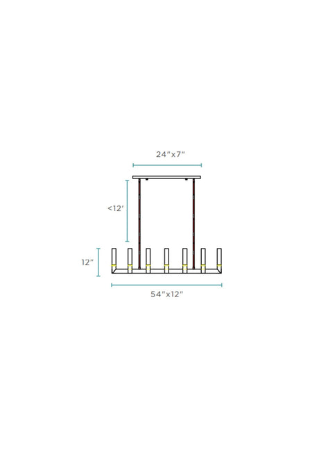 12 Light Rectangular Crystal Dianyi LED Chandelier // Silver  | Finesse -  Home Elegance USA