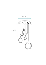 Hong Kong LED Circular Chandelier // Chrome  | Finesse - Home Elegance USA