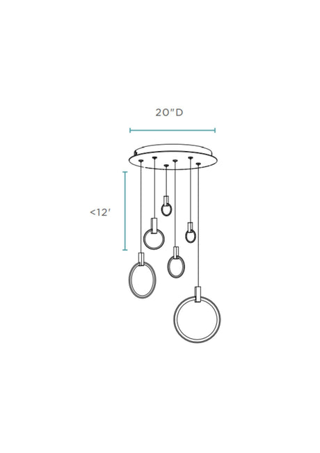 Hong Kong LED Circular Chandelier // Chrome  | Finesse - Home Elegance USA