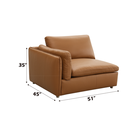 Brighton Top Grain Leather 5 Pieces Modular Sectional - sold by Home Elegance USA